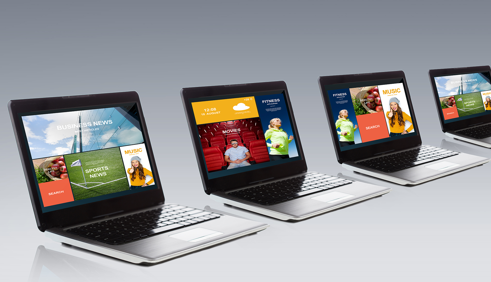 laptop with internet applications on screen
